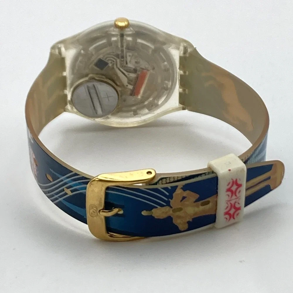 Swatch Time For Vienna Watch 33mm Gent Blue Swiss Made GZ179 New Battery 8.5